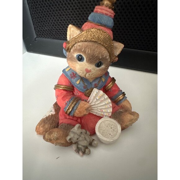 Set Of 5 Cute Cat Figurines With Yarn Ball Home Sweet Home And More - Picture 8 of 14